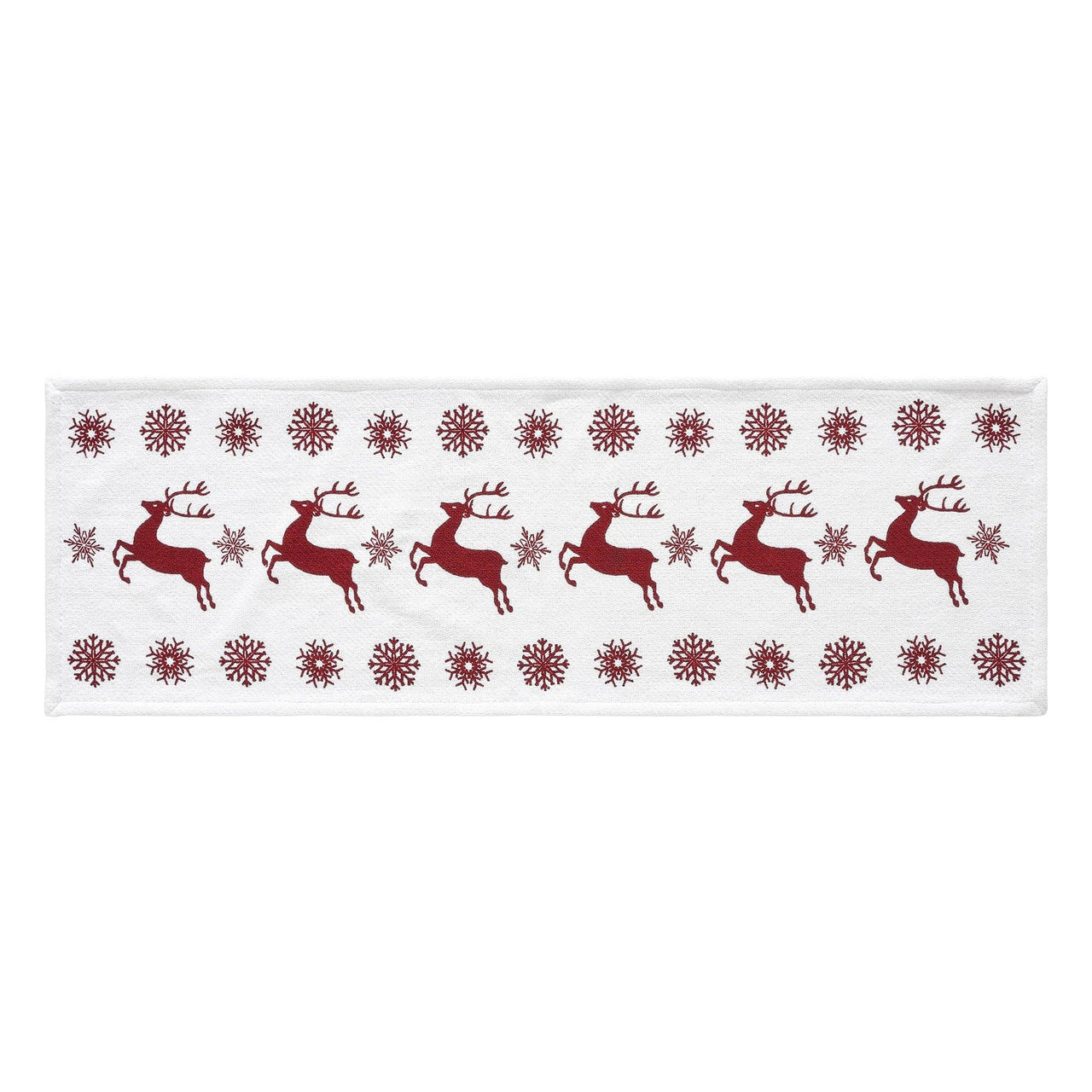 Scandia Snowflake Red White Runner 12x36 - The Fox Decor