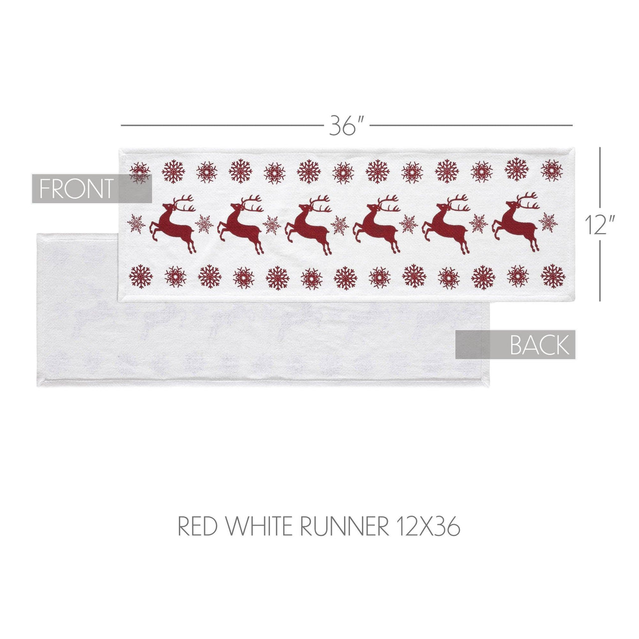 Scandia Snowflake Red White Runner 12x36 - The Fox Decor