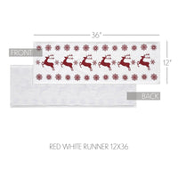 Scandia Snowflake Red White Runner 12x36 - The Fox Decor