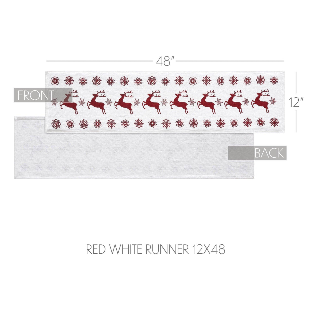 Scandia Snowflake Red White Runner 12x48 - The Fox Decor