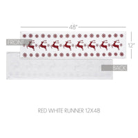 Scandia Snowflake Red White Runner 12x48 - The Fox Decor