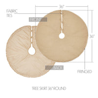 Yuletide Burlap Tan Tree Skirt 36 - The Fox Decor