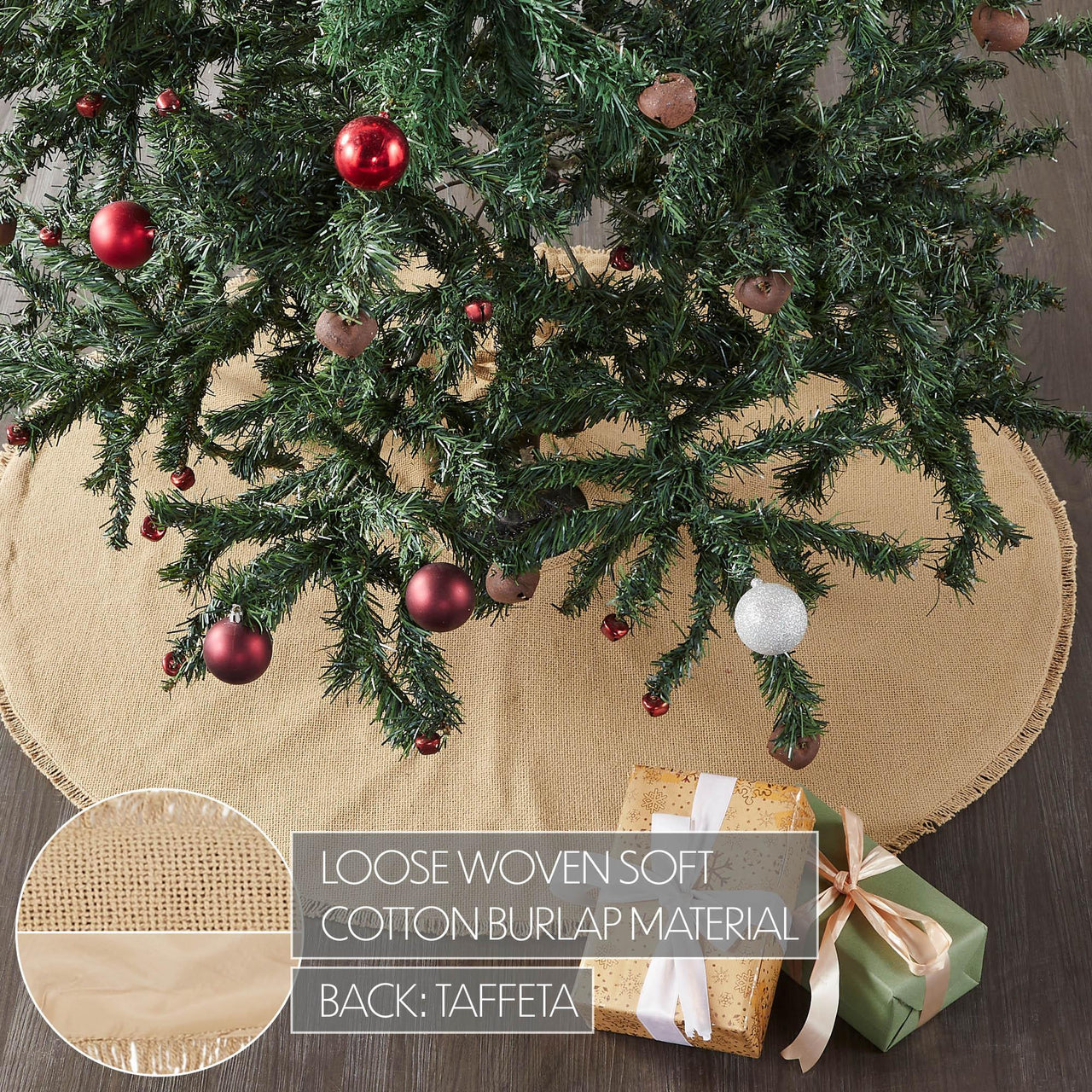 Yuletide Burlap Tan Tree Skirt 36 - The Fox Decor