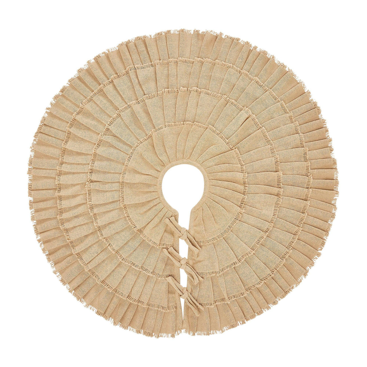 Yuletide Burlap Tan Ruffled Tree Skirt 36 - The Fox Decor