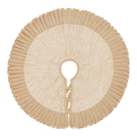 Yuletide Burlap Tan Ruffled Tree Skirt 36 - The Fox Decor