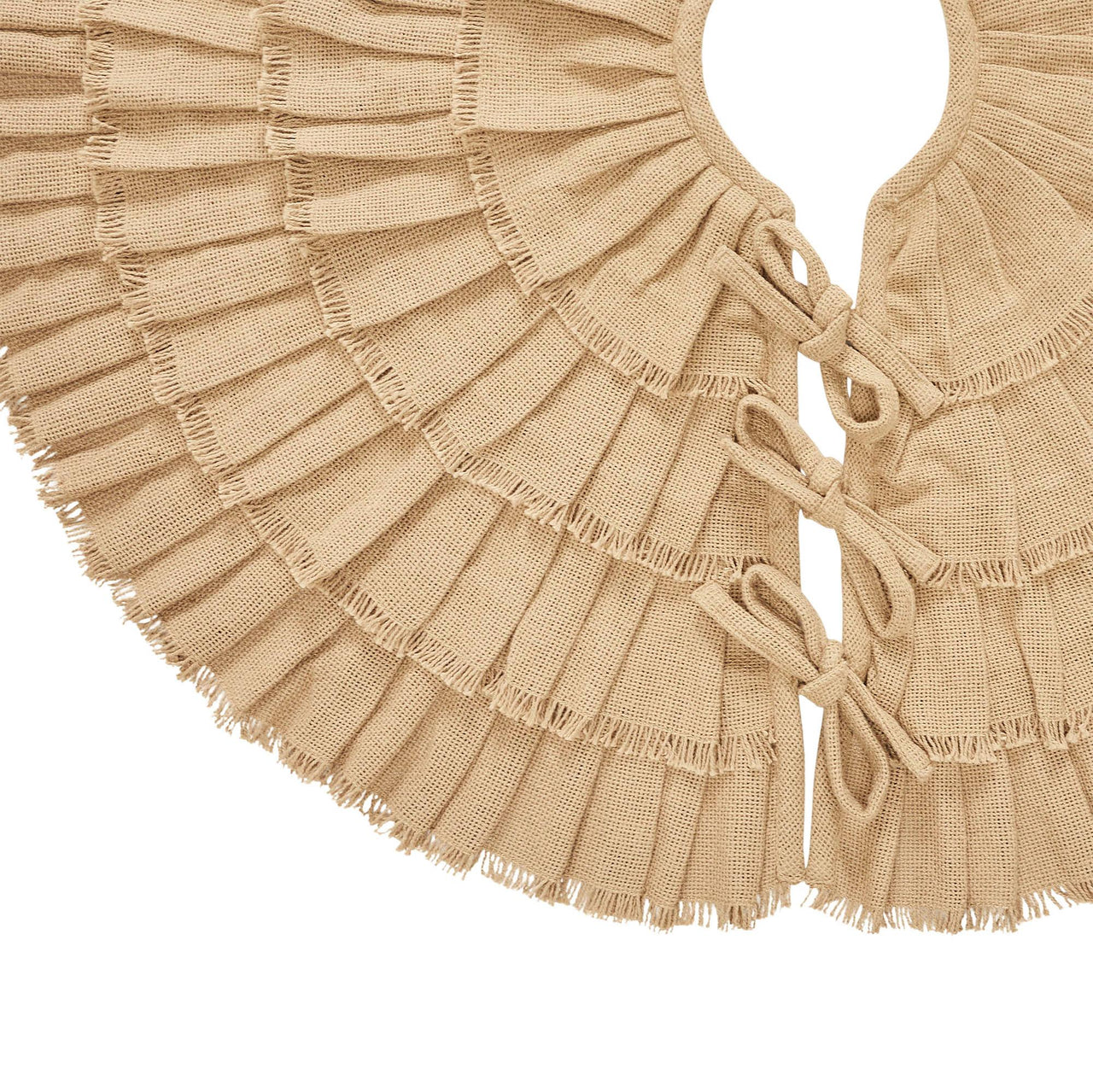 Yuletide Burlap Tan Ruffled Tree Skirt 36 - The Fox Decor