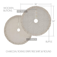 Sawyer Mill Charcoal Ticking Stripe Tree Skirt 36 - The Fox Decor