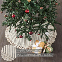 Sawyer Mill Charcoal Ticking Stripe Tree Skirt 36 - The Fox Decor
