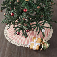 Sawyer Mill Red Ticking Stripe Tree Skirt 36 - The Fox Decor