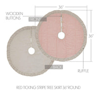 Sawyer Mill Red Ticking Stripe Tree Skirt 36 - The Fox Decor