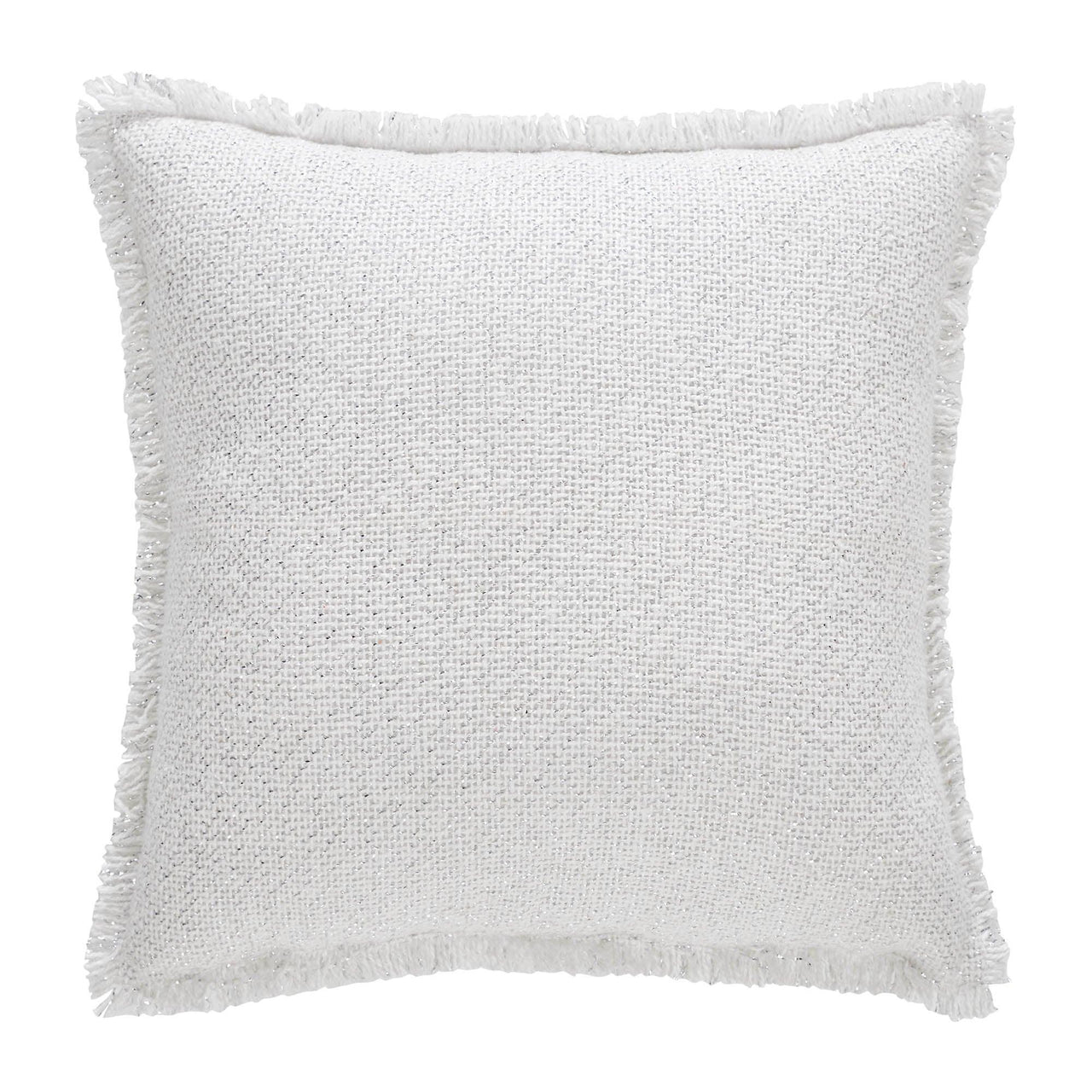 Yuletide Burlap Antique White Snowflake Kisses Pillow 12x12 - The Fox Decor