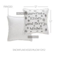 Yuletide Burlap Antique White Snowflake Kisses Pillow 12x12 - The Fox Decor