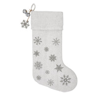 Thumbnail for Yuletide Burlap Antique White Snowflake Stocking 12x20 - The Fox Decor