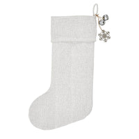 Thumbnail for Yuletide Burlap Antique White Snowflake Stocking 12x20 - The Fox Decor
