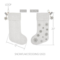 Thumbnail for Yuletide Burlap Antique White Snowflake Stocking 12x20 - The Fox Decor