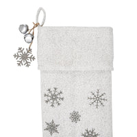 Thumbnail for Yuletide Burlap Antique White Snowflake Stocking 12x20 - The Fox Decor