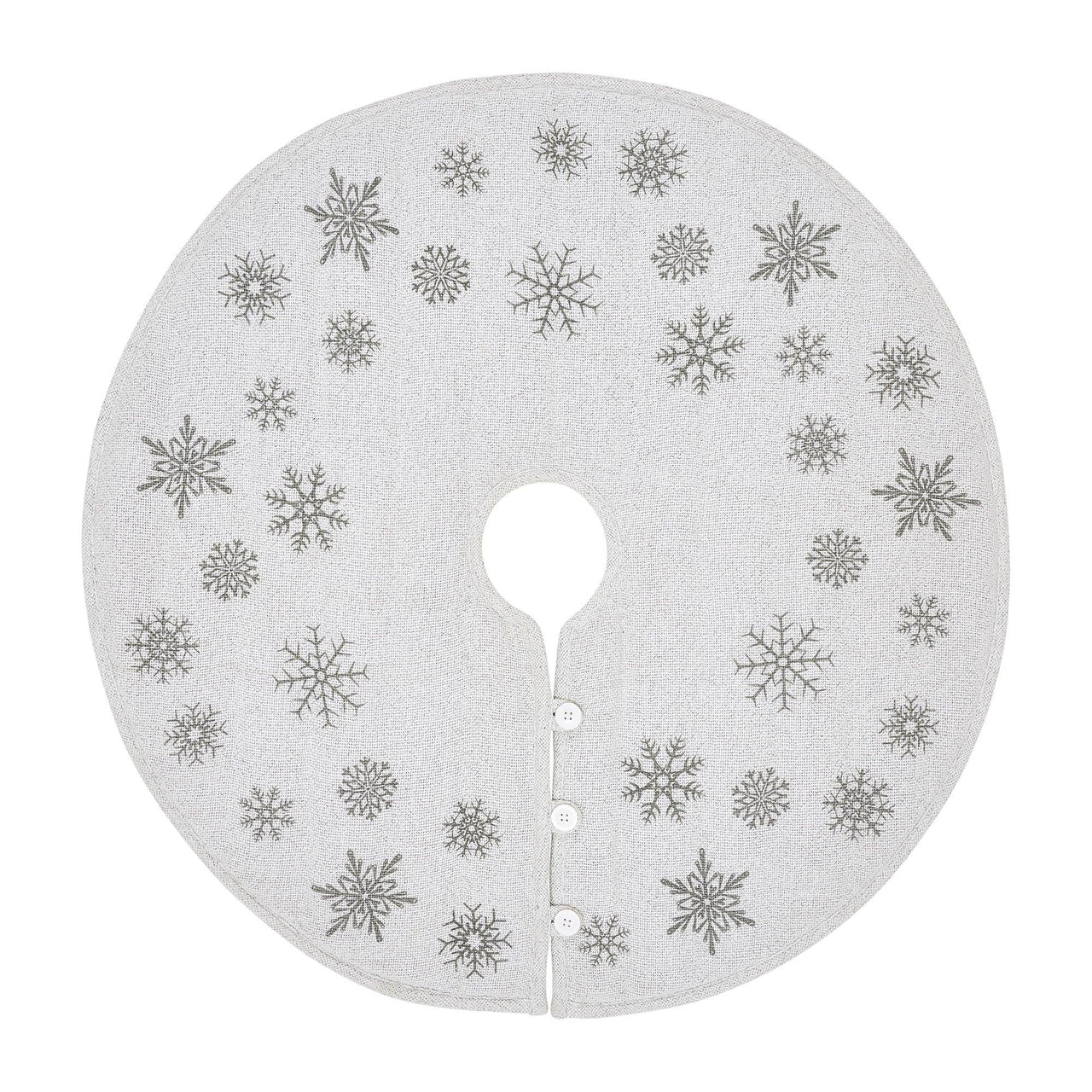 Yuletide Burlap Antique White Snowflake Tree Skirt 36 - The Fox Decor