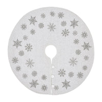 Thumbnail for Yuletide Burlap Antique White Snowflake Tree Skirt 36 - The Fox Decor