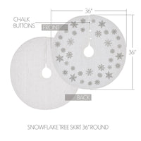 Thumbnail for Yuletide Burlap Antique White Snowflake Tree Skirt 36 - The Fox Decor