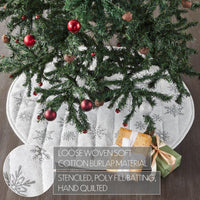 Thumbnail for Yuletide Burlap Antique White Snowflake Tree Skirt 36 - The Fox Decor