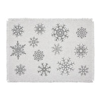 Yuletide Burlap Antique White Snowflake Placemat Set of 2 13x19 - The Fox Decor