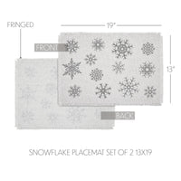 Yuletide Burlap Antique White Snowflake Placemat Set of 2 13x19 - The Fox Decor