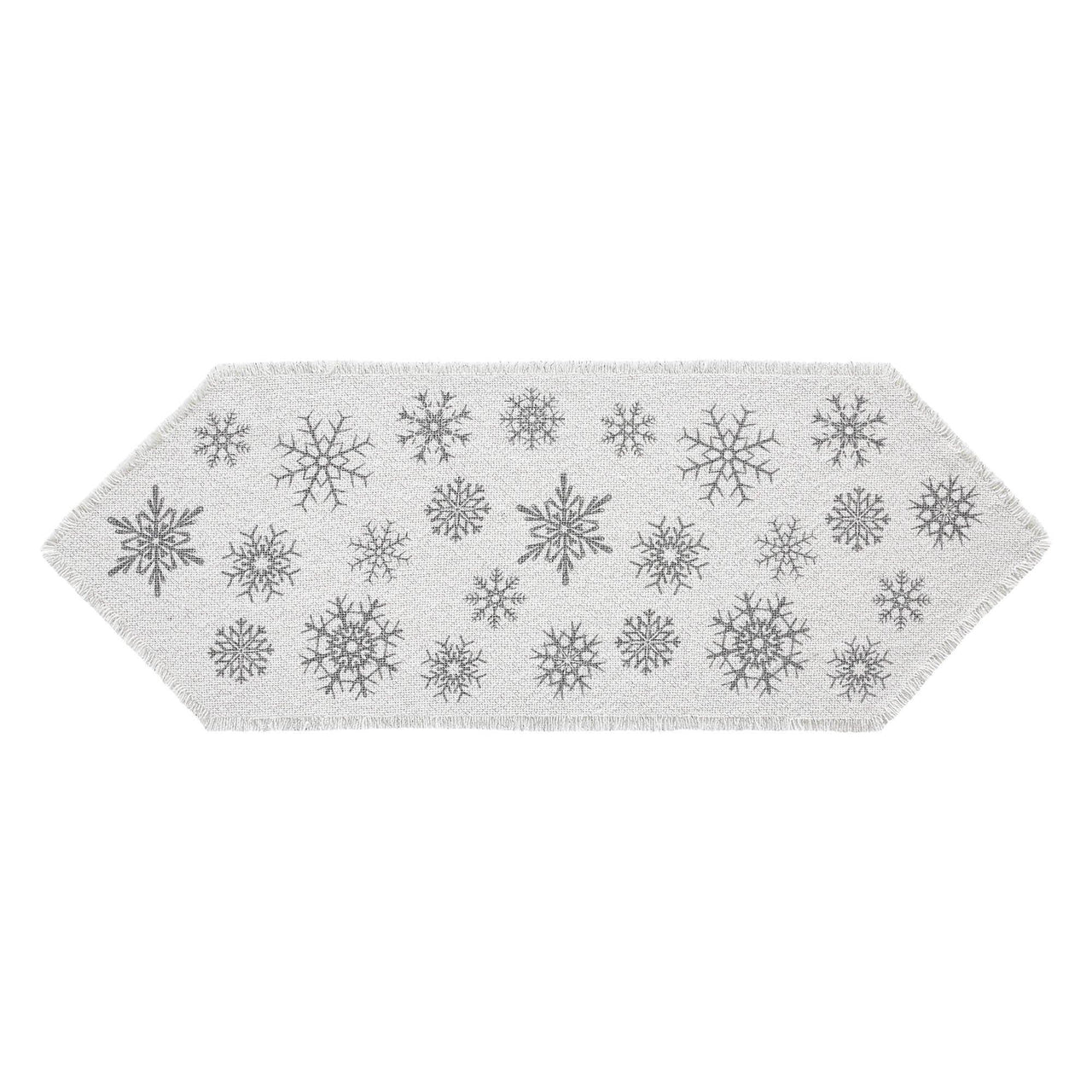 Yuletide Burlap Antique White Snowflake Runner 8x24 - The Fox Decor