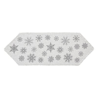 Yuletide Burlap Antique White Snowflake Runner 8x24 - The Fox Decor