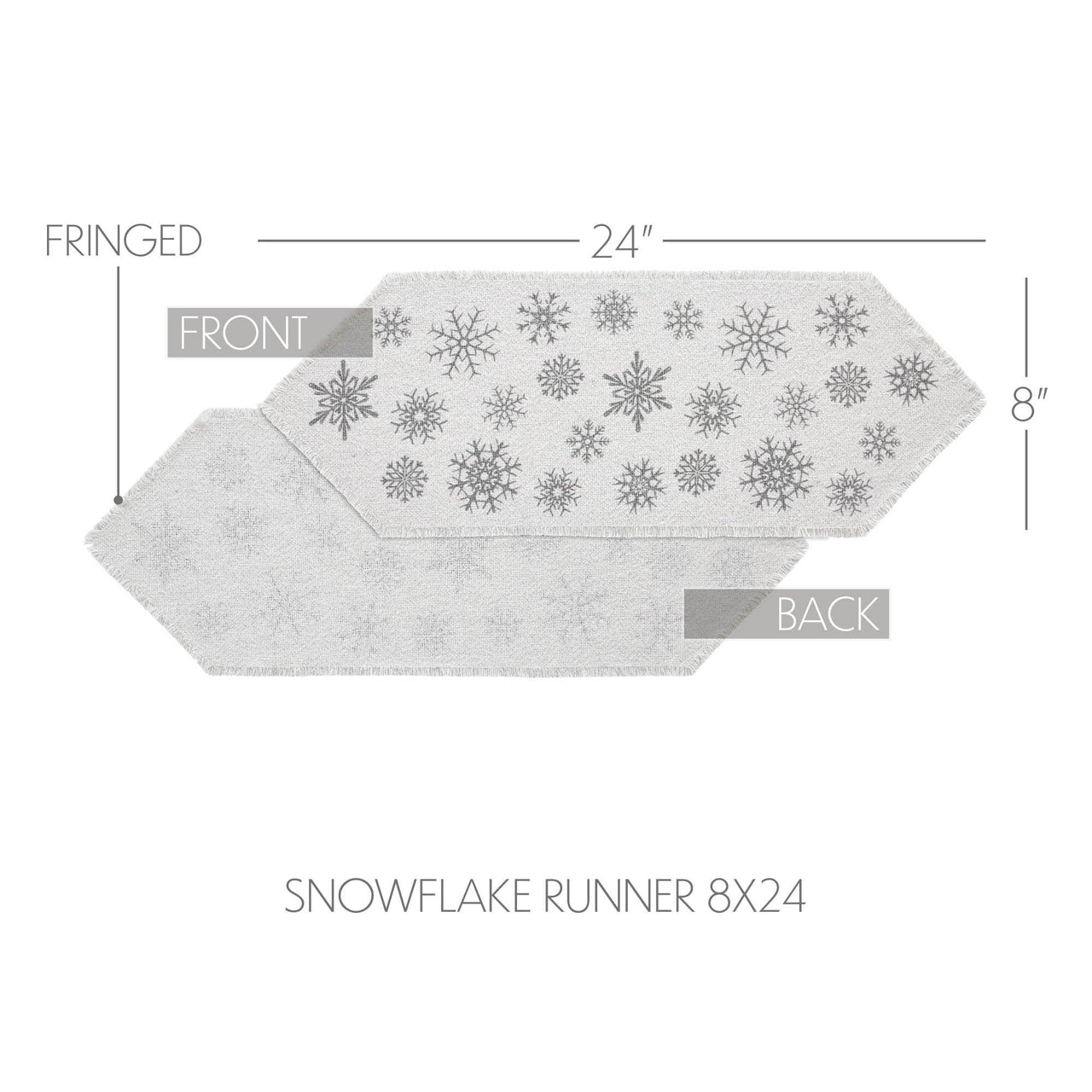 Yuletide Burlap Antique White Snowflake Runner 8x24 - The Fox Decor