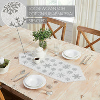 Yuletide Burlap Antique White Snowflake Runner 12x36 - The Fox Decor