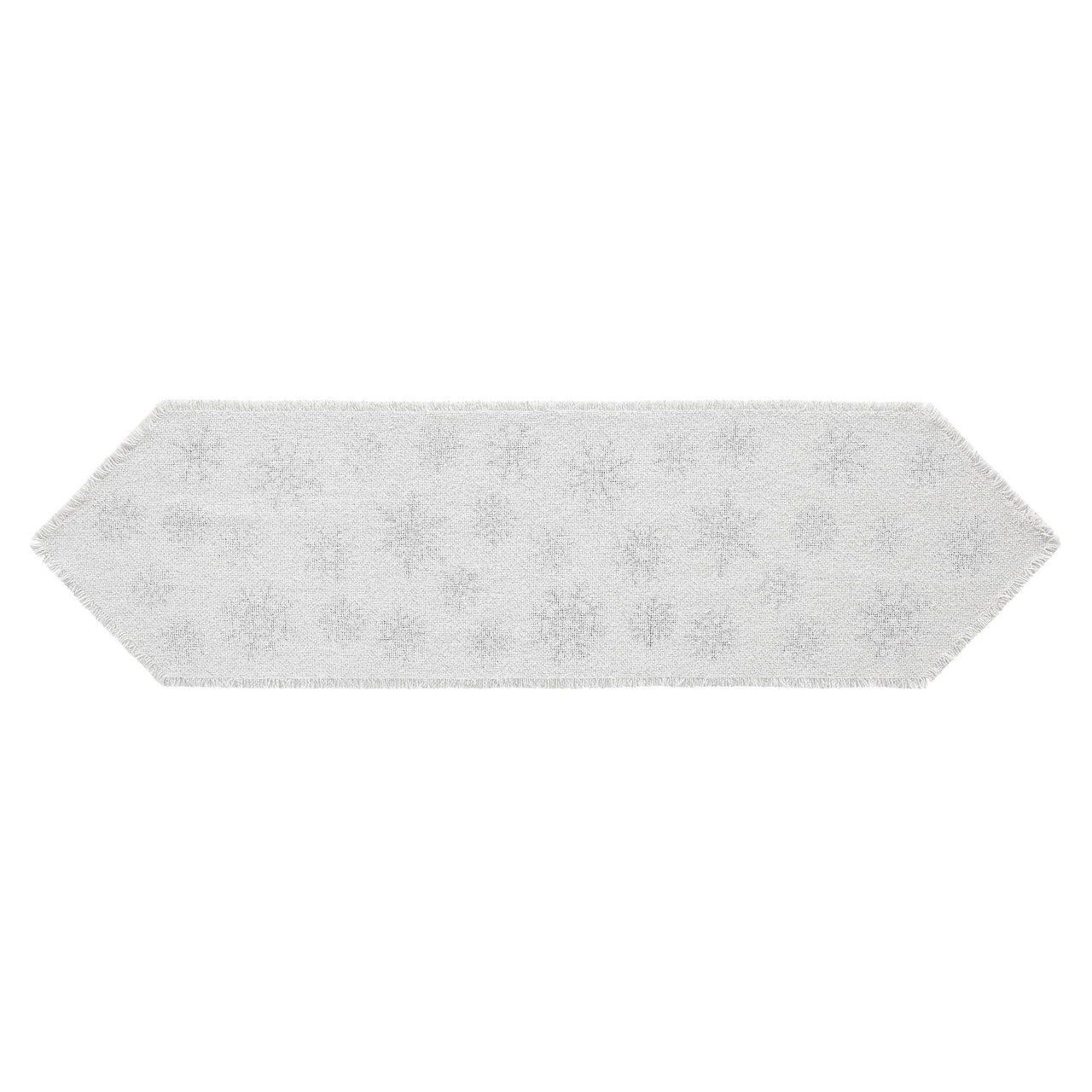 Yuletide Burlap Antique White Snowflake Runner 12x48 - The Fox Decor
