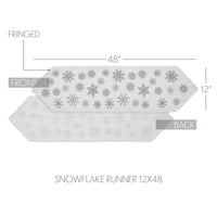 Yuletide Burlap Antique White Snowflake Runner 12x48 - The Fox Decor