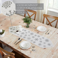 Yuletide Burlap Antique White Snowflake Runner 12x48 - The Fox Decor