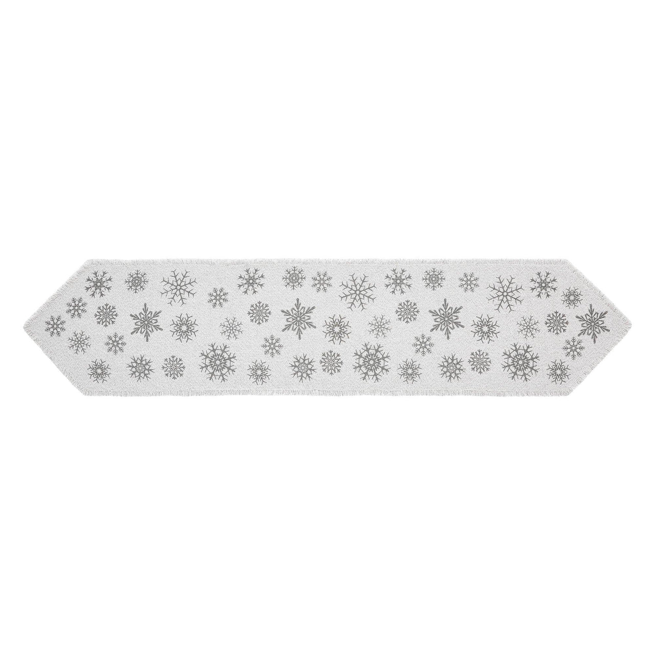 Yuletide Burlap Antique White Snowflake Runner 12x60 - The Fox Decor