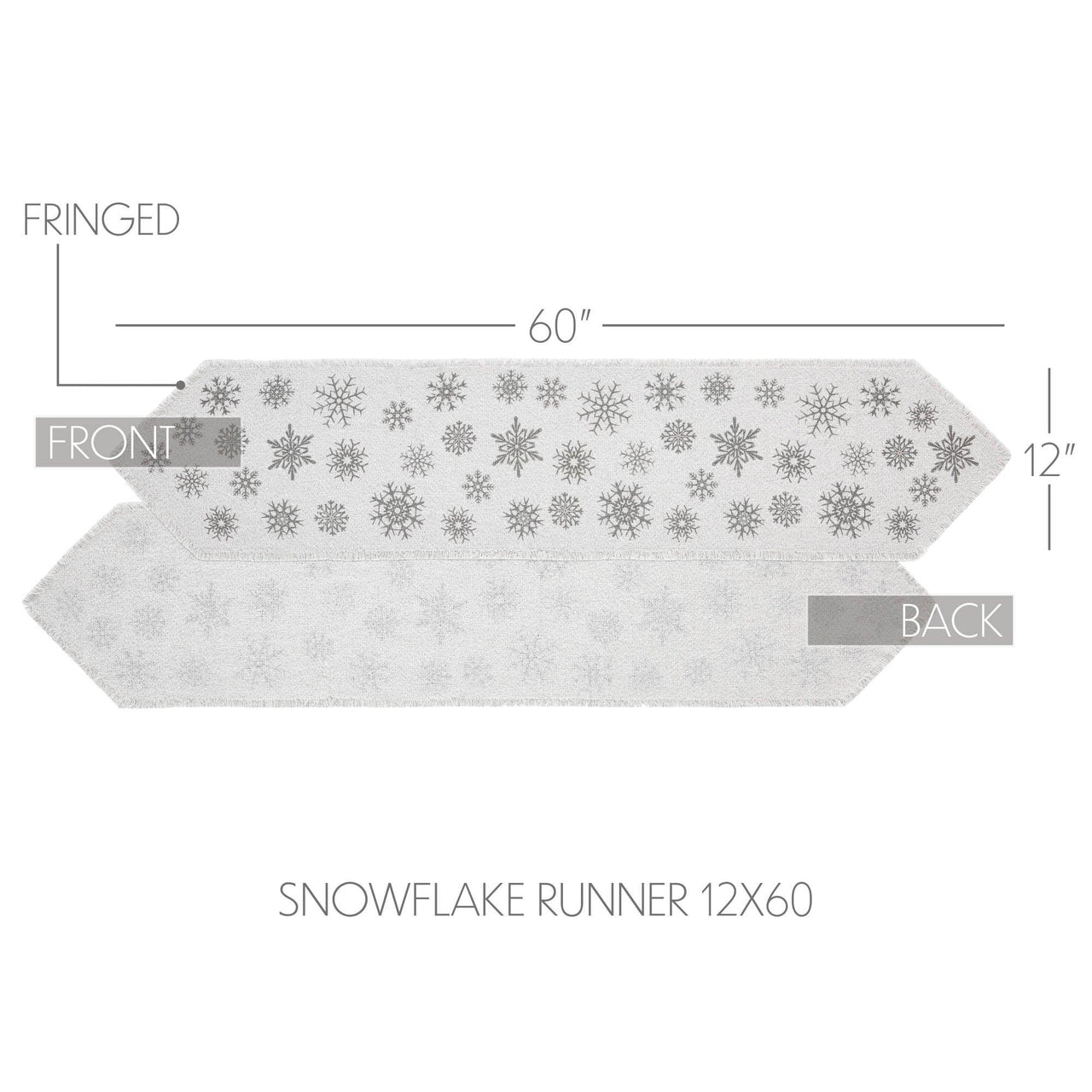 Yuletide Burlap Antique White Snowflake Runner 12x60 - The Fox Decor