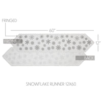 Yuletide Burlap Antique White Snowflake Runner 12x60 - The Fox Decor