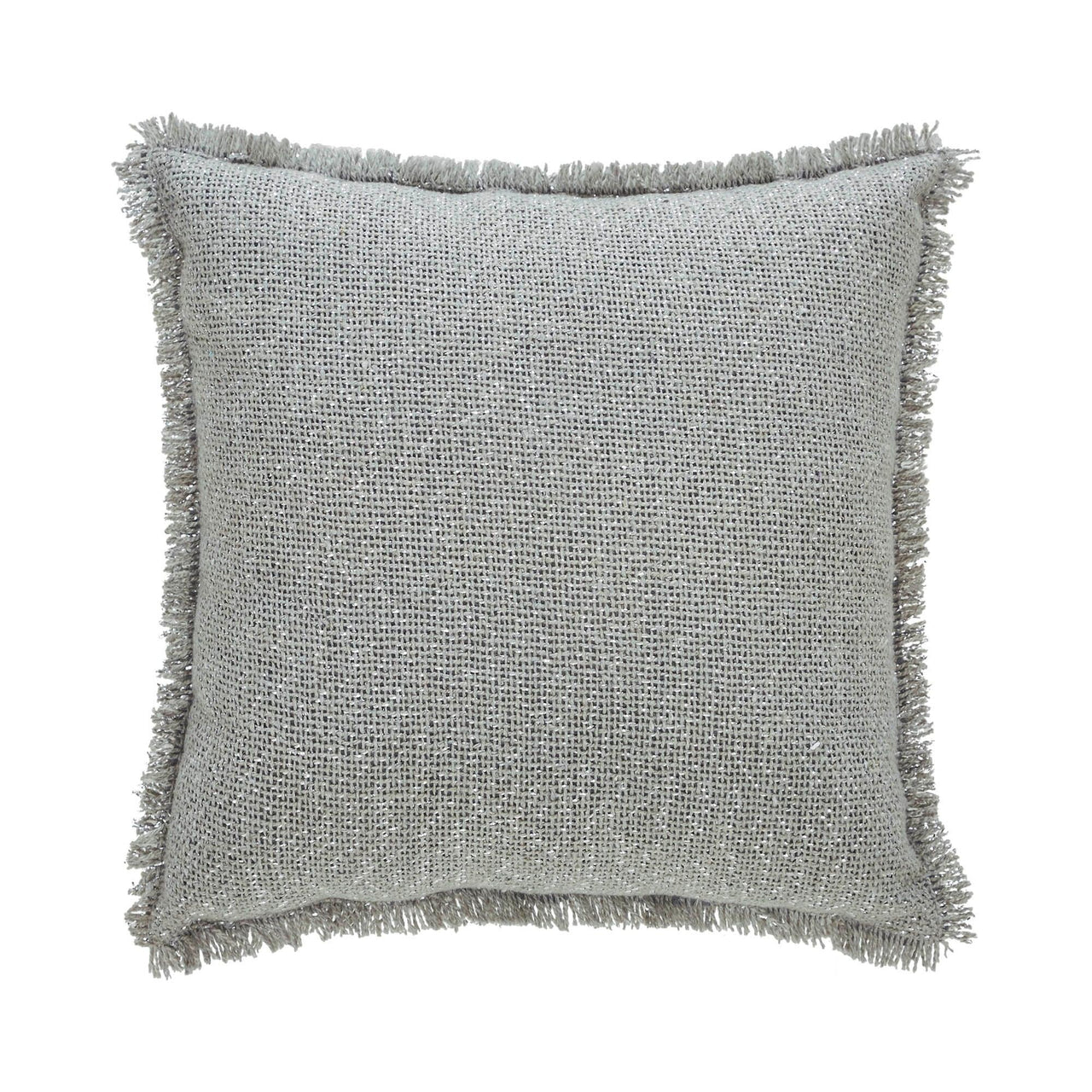 Yuletide Burlap Dove Grey Snowflake Let It Snow Pillow 12x12 - The Fox Decor
