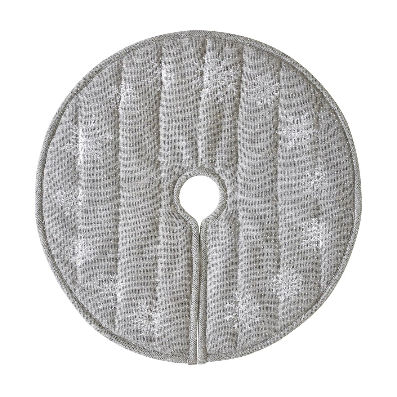 Yuletide Burlap Dove Grey Snowflake Tree Skirt 24 - The Fox Decor