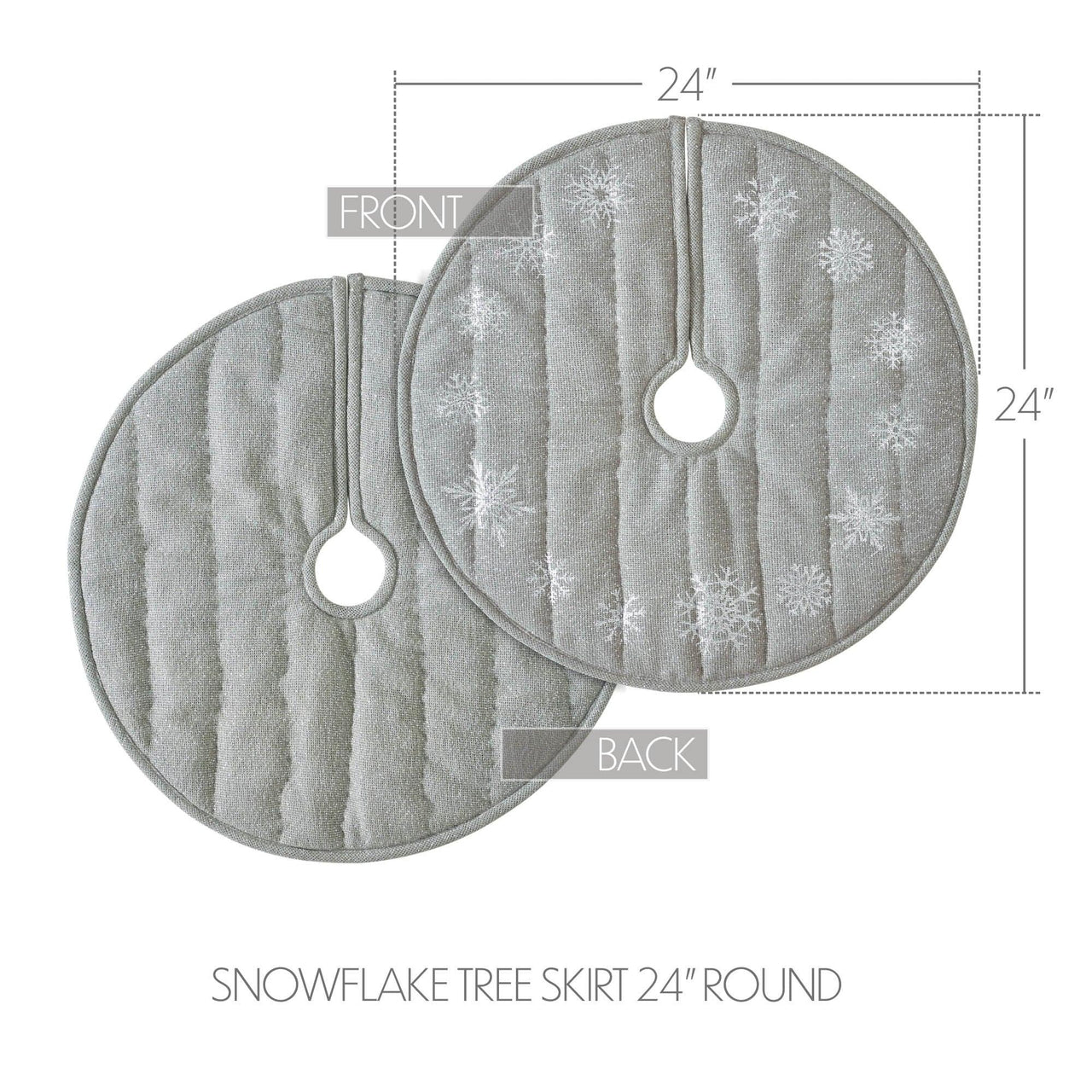 Yuletide Burlap Dove Grey Snowflake Tree Skirt 24 - The Fox Decor