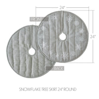 Thumbnail for Yuletide Burlap Dove Grey Snowflake Tree Skirt 24 - The Fox Decor