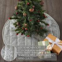 Thumbnail for Yuletide Burlap Dove Grey Snowflake Tree Skirt 24 - The Fox Decor