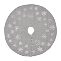Yuletide Burlap Dove Grey Snowflake Tree Skirt 36 - The Fox Decor