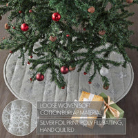 Yuletide Burlap Dove Grey Snowflake Tree Skirt 36 - The Fox Decor