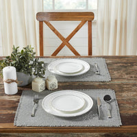 Yuletide Burlap Dove Grey Snowflake Placemat Set of 2 13x19 - The Fox Decor