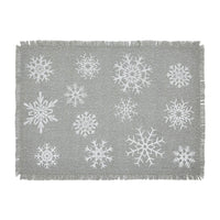 Yuletide Burlap Dove Grey Snowflake Placemat Set of 2 13x19 - The Fox Decor
