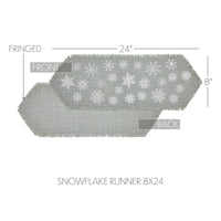 Yuletide Burlap Dove Grey Snowflake Runner 8x24 - The Fox Decor