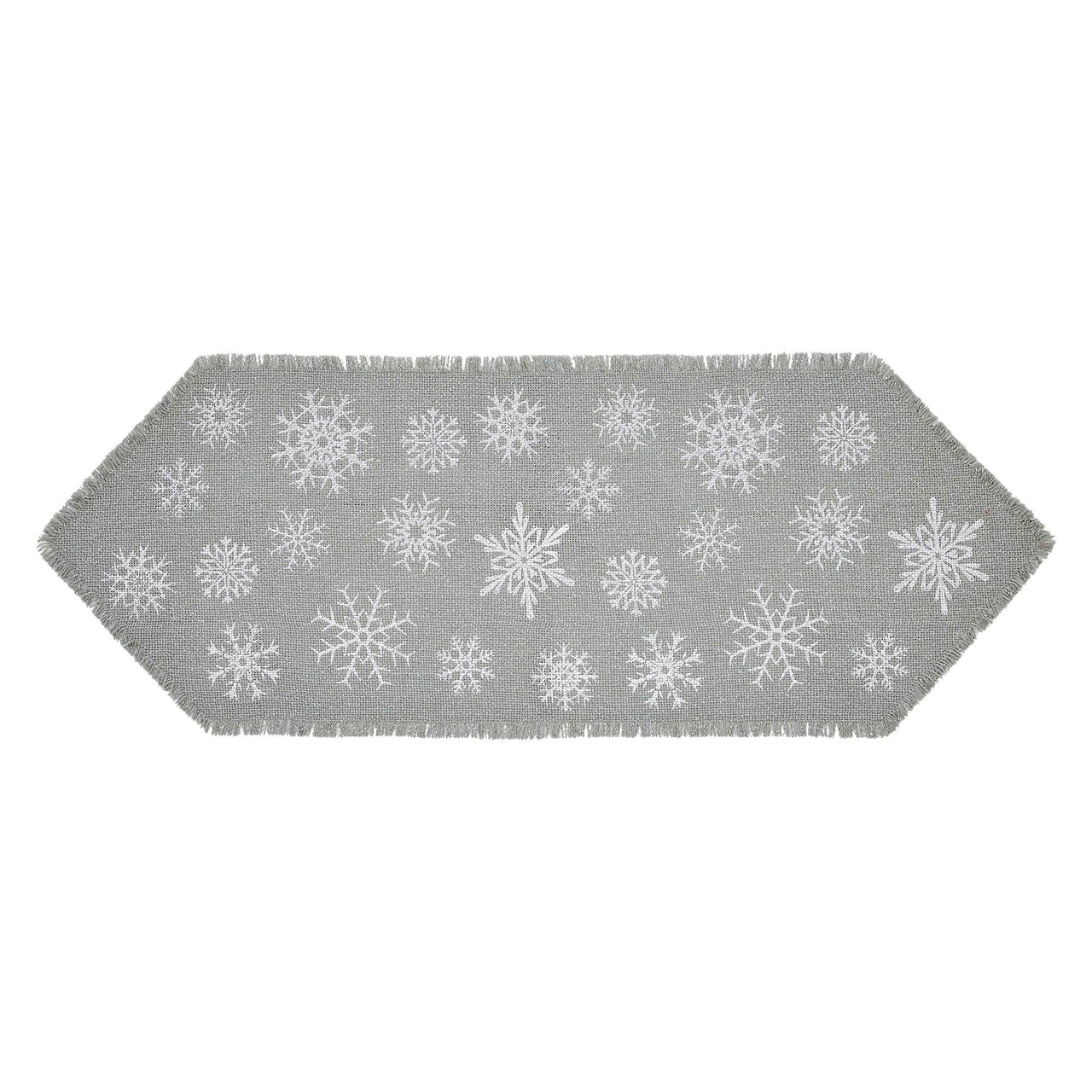 Yuletide Burlap Dove Grey Snowflake Runner 12x36 - The Fox Decor