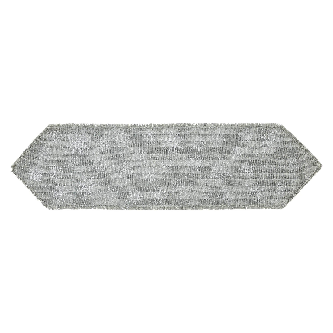 Yuletide Burlap Dove Grey Snowflake Runner 12x48 - The Fox Decor