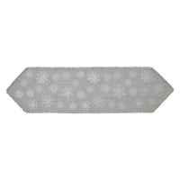 Yuletide Burlap Dove Grey Snowflake Runner 12x48 - The Fox Decor