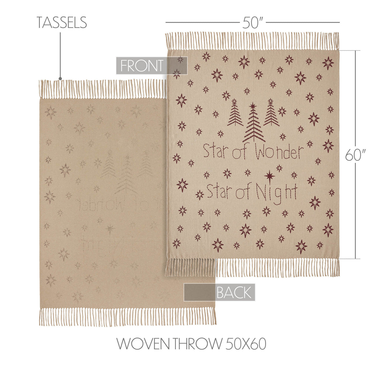 Star of Wonder Woven Throw 50"x60" VHC Brands